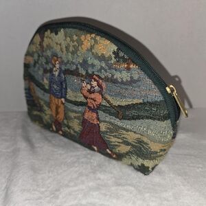 Vintage Tapestry by Holdings Fine Accessories Golf Sport Embroidered Zipper Pouc